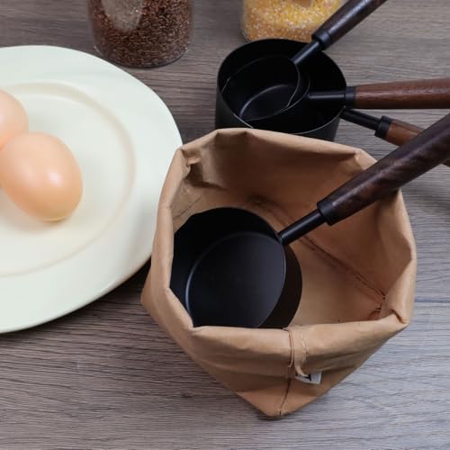 1 2 Stainless Steel Measuring Cup with Wood Handle (1/2 Cup)