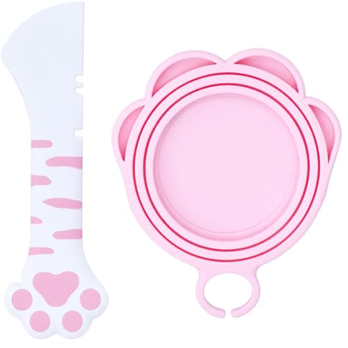 Cat Food Can Lids and Spoon (White Cat Lid&Spoonn)