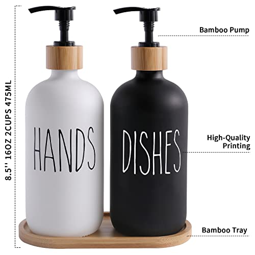 Soap Dispenser Set (Hd Black White & Tray)