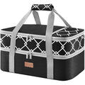 Insulated Double Decker Casserole Carrier (Black / 15.7 x 11.4 x 8.3inch)