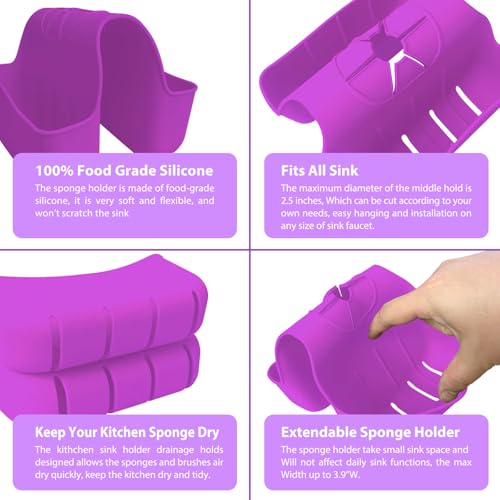 Sponge Holder for Kitchen Sink (Purple)