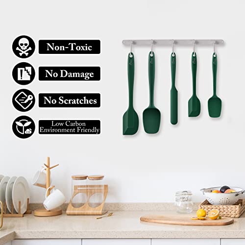 BPA Free Silicone Rubber Spatula Set (Dark Green)