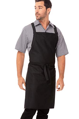 Unisex Cross Back Bib Apron (Black)