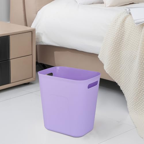 Plastic Small Bathroom Trash Can Wastebasket (Pruple / 3.5 Gallon)