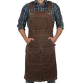 ecoZen 16oz Waxed Canvas Work Apron with Pockets (Dark Brown Long)