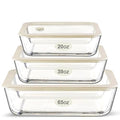 Glass Meal Prep Containers with Lids (White Sand-SQ)