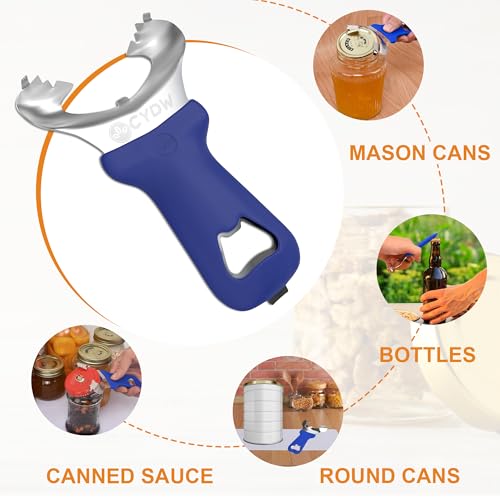 Mason Jar Opener Tool with Soft Touch Handle (Blue)