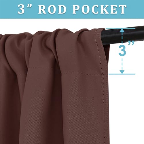 54 inch Blackout Curtains for Living Room Bedroom (Chocolate Brown / 42"W x 54"L (Pack of 2))