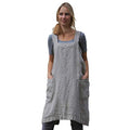 Women’s Pinafore Square Apron Baking Cooking Gardening Works Cross Back Cotton (X-Large / Gray)