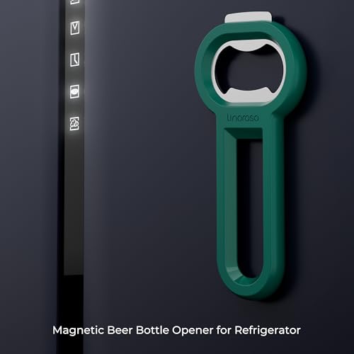 Magnetic Bottle Opener Pop Can Opener for Refrigerator (Green-1 Pack)