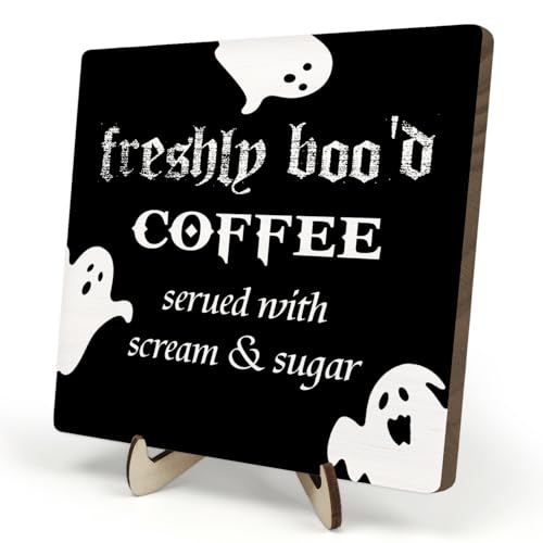 Freshly Boo'd Coffee Wood Sign (Black)