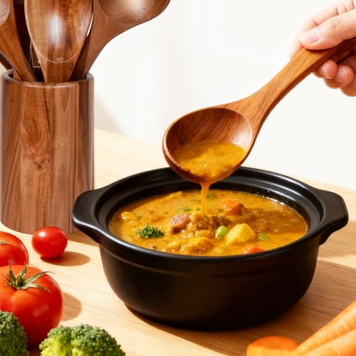Wooden Spoons for Cooking (10 Piece Natural Wood Color)
