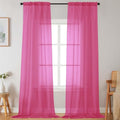 Extra Long Sheer Hot Pink Curtains for Bedroom Living Room 108 Inches Long 2 Panels Set (Hot Pink / 42"W x 108"L (Pack of 2))