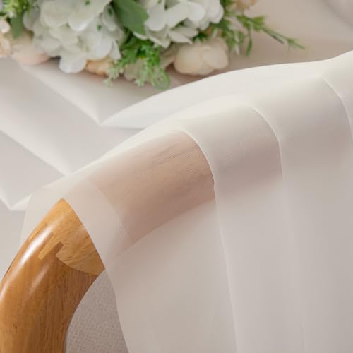 Ivory Sheer Curtains 108 Inch Long 2 Panels Set (Ivory / 42"W x 108"L (Pack of 2))