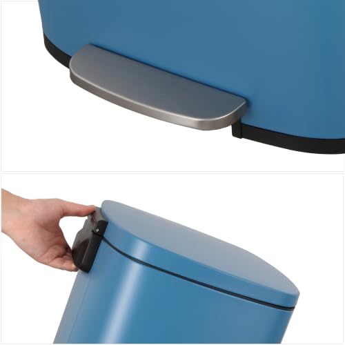 Connor 2 Piece Iron Trash Can (Bright Cobalt Blue)