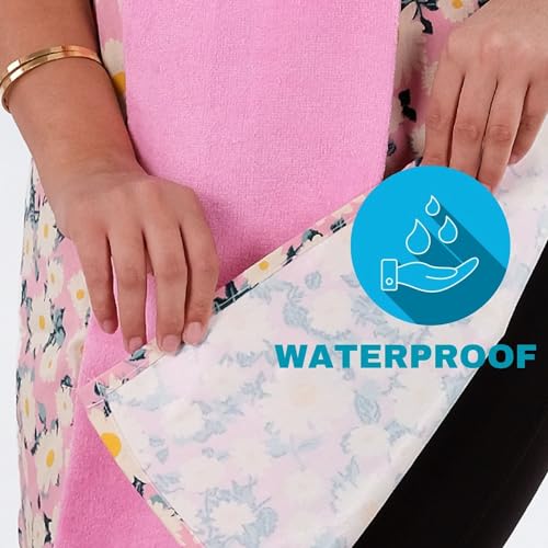 Floral Kitchen Apron and Oven Mitt Set (Pink)
