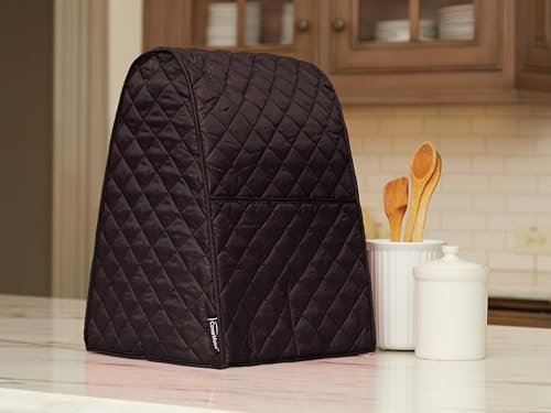 Keepsakes Mixer Cover Dust Protection (Black Quilted Polyester / 12W x 12D x 17H)