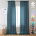 2 Panels Sheer Dusty Blue Window Curtain 96" Length for Bedroom (Dusty / 42"W x 96"L (Pack of 2))
