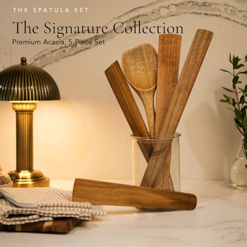 5 Piece Acacia Wood Utensil Set