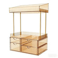 4 Tier Clear Makeup Organizer Bathroom Storage Amber (Amber)
