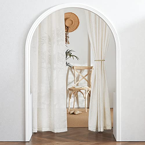 Linen Semi Sheer Curtains for Bedroom Living Room 84 inches Long (Linen / 52"W x 84"L (Pack of 2))