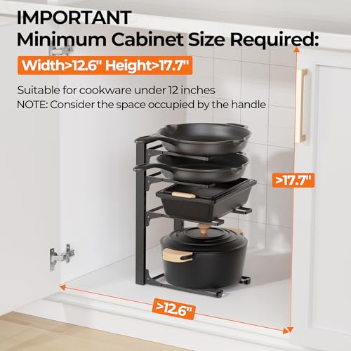 Pot and Pan Organizer Under Cabinet 15.75" (15.75"H-2Pack)