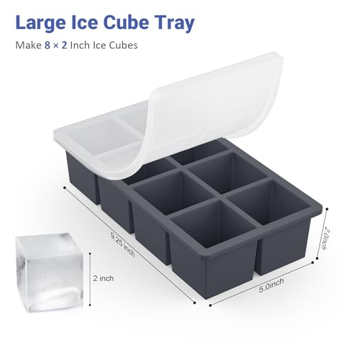 Large Ice Cube Trays for Whiskey (Black)