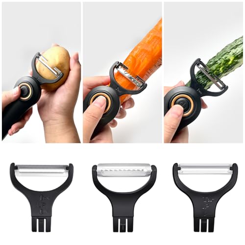 3-in-1 Electric Peeler | Auto Blade for Fruits/Vegetables (PL907E-BLACK)