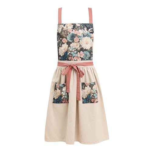 Aprons for Women with Pockets (Beige)