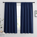 Blackout Curtains for Bedroom Living Room Nursery 63 inches Long (Marine Blue / 34"W x 63"L (Pack of 2))