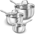 Stainless Steel Saucepan Set (Silver / 1+2+3 Quart)