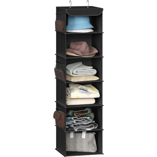 6 Shelf Hanging Closet Organizer (6 Shelf / Black)