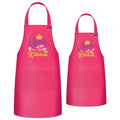 R HORSE 2Pcs Adults Kids Matching Apron Set (Pink Queen)