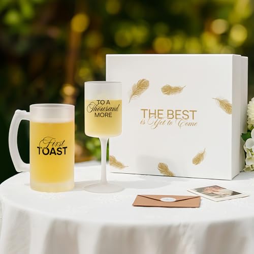 Wedding Gifts for Couples 2026 (Frosted First Toast / Set of 2（Gift box）)