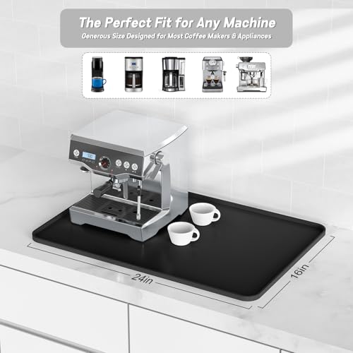 Silicone Coffee Mat (Black / 24" x 15.9")