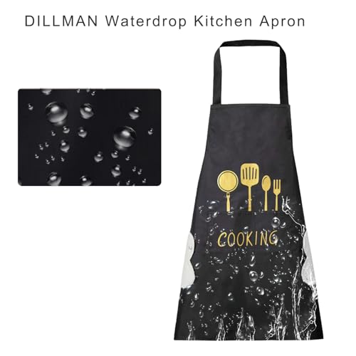Women Kitchen Apron with Hand Wipe Pockets (4pack)
