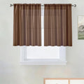 Basic Rod Pocket Sheer Voile Window Curtain Panels Brown 1 Pair 2 Panels 52 Width 36 Inch Long for Kitchen Bedroom Children Living Room Yard（Brown (Brown / 52"W x 36"L (Pack of 2))