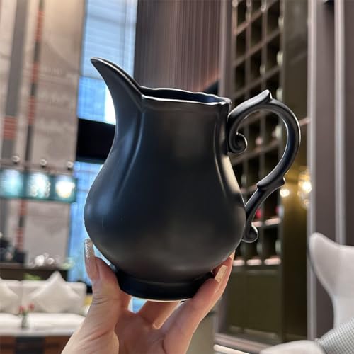 Vintage Embossed Creamer & Sauce Pitcher (Black / 11 Ounces)