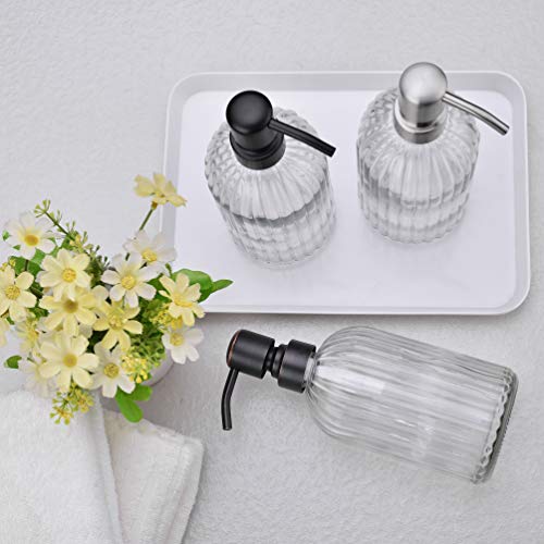 Dish Kitchen Soap Dispenser (Oil Rubbed Bronze+clear / 2-Pack)