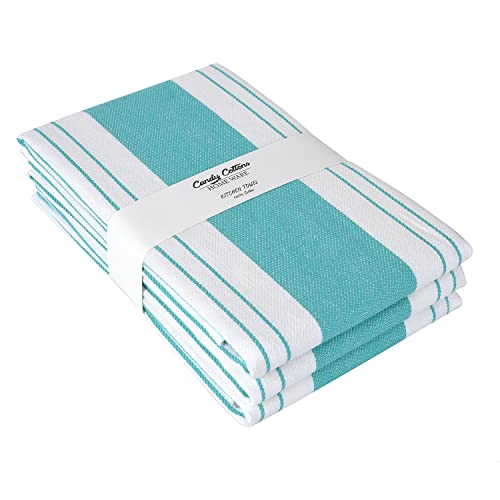 Stripe Kitchen Towels Mordern Design Centreband Dish Towels Boho Stripe Absorbent Festive Gift Set of 3 Pantry Reusable Kitchen Dish Towel (Blue (Modern (3 Pack)))