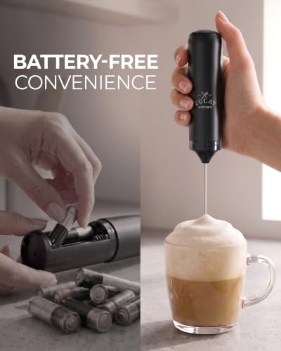 Rechargeable Milk Frother Handheld (ZK Black / Rechargeable Z1 Motor Max)