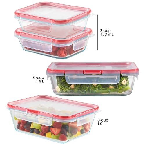 Freshlock (4-Pack) Mixed Sized Glass Food Storage Containers Set (4 Pack)