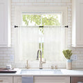 2 Panels Kitchen Tiers Half Window Sheer Curtains 29 X 45 Inch Ivory (Ivory / 29"W x 45"L (Pack of 2))