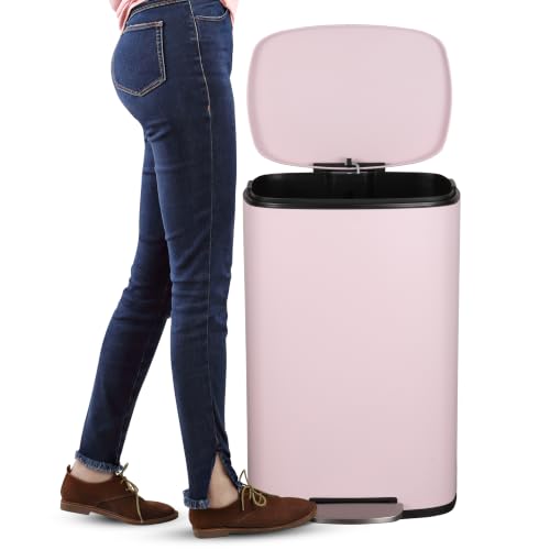 Connor 2 Piece Iron Trash Can (Blush Pink)