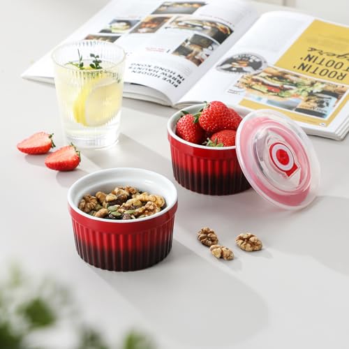 8 oz Ramekins with Lid (Red / 8 oz)
