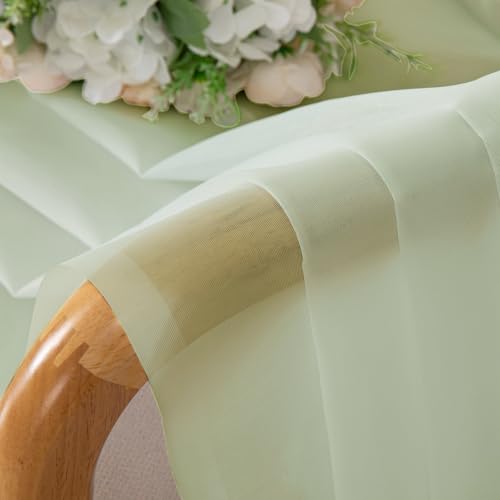 Light Green Sheer Curtains 72 Inches Long 2 Panels (Light Green / 42"W x 72"L (Pack of 2))