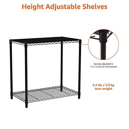 2 Shelf Stackable Storage (2 -Shelf / 23.2"L x13.4" Wx 22.2" H / Black)