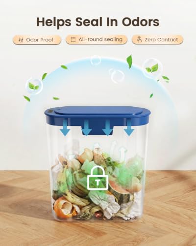 5 Gallon Automatic Bathroom Trash Can with Lid (Blue)