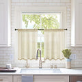 Short Sheer Curtains 30 Inch Length 2 Panels (Beige / 29"W x 30"L (Pack of 2))
