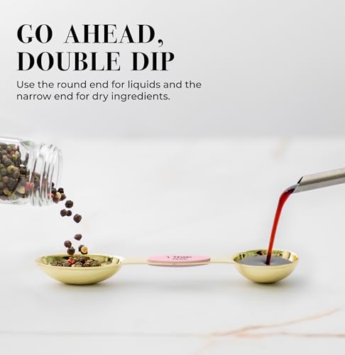 Pink Magnetic Measuring Spoons Set (Classic / Pink & Champagne Gold)